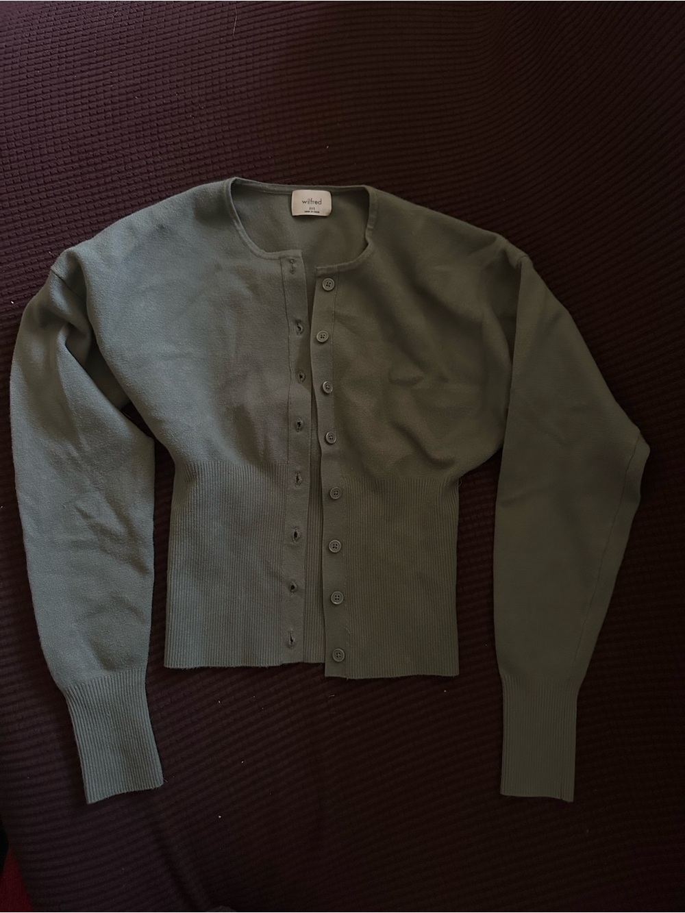 Wilfred Olive Green Button-Front Women’s Sweater